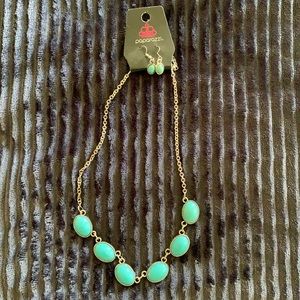 Paparazzi necklace and earring set, Turquoise